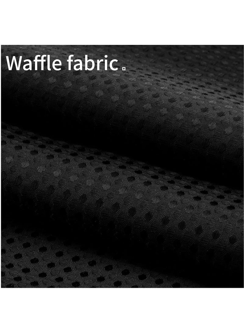 Rubik Premium Shower Curtain Thick Fabric Waffle Weave Design 5-Star Hotel Quality, Waterproof Mildew-proof No Smell Washable with 12 Hooks for Bathroom (Black, 180 x 200cm)  - Image 2