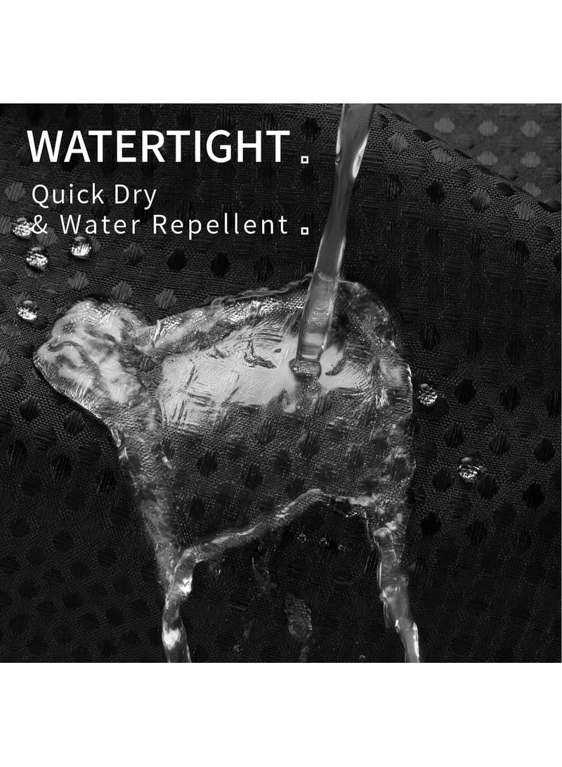 Rubik Premium Shower Curtain Thick Fabric Waffle Weave Design 5-Star Hotel Quality, Waterproof Mildew-proof No Smell Washable with 12 Hooks for Bathroom (Black, 180 x 200cm)  - Image 3