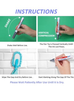 SYOSI 6 Pieces Tile Pen Wall Grout Restorer Pen Repair Marker Grout Filler Pen for Restoring Tile Grout Wall Floor Bathrooms and Kitchen Beige  - Image 4