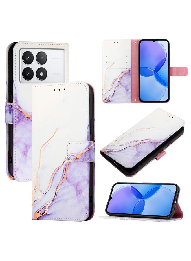 The Bros Case For Xiaomi Redmi K70 / K70 Pro PT003 Marble Pattern Flip Leather Phone Case