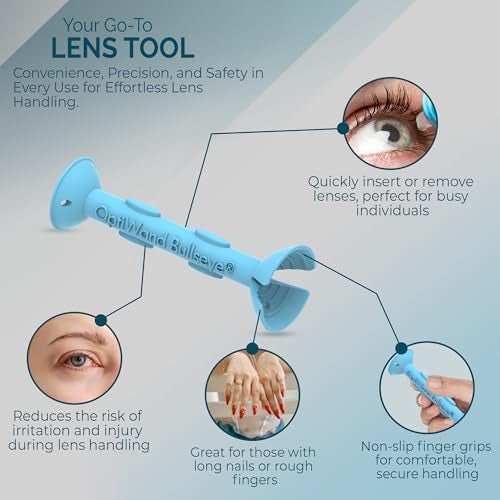 OptiWand Trial Pack Portable Soft Contact Lens Insertion & Removal Tools - Silicone Rubber Eye Lens Inserter & Remover Device with Pincher End & Finger Grips - Safe & Easy to Use - Image 3