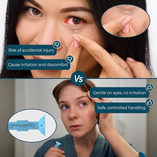 OptiWand Trial Pack Portable Soft Contact Lens Insertion & Removal Tools - Silicone Rubber Eye Lens Inserter & Remover Device with Pincher End & Finger Grips - Safe & Easy to Use - Image 5