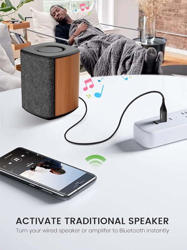 HVMLAK Aux Bluetooth 5.2 Car Adapter, USB Powered 3.5mm Jack, Handsfree Call, Music Streaming for Trucks Hi-Fi Home Stereo Systems - Image 3