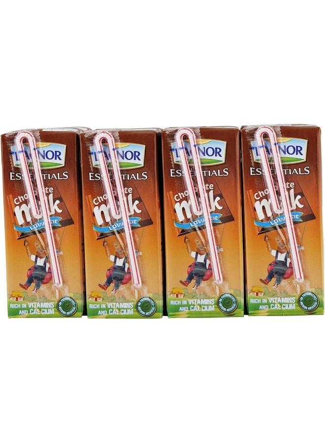 Lacnor Essentials Chocolate Milk, 100% Natural, Low Fat, Rich in Vitamin and Calcium, 28% Reduced Sugar, 180 ML Pack of 8 - Image 2
