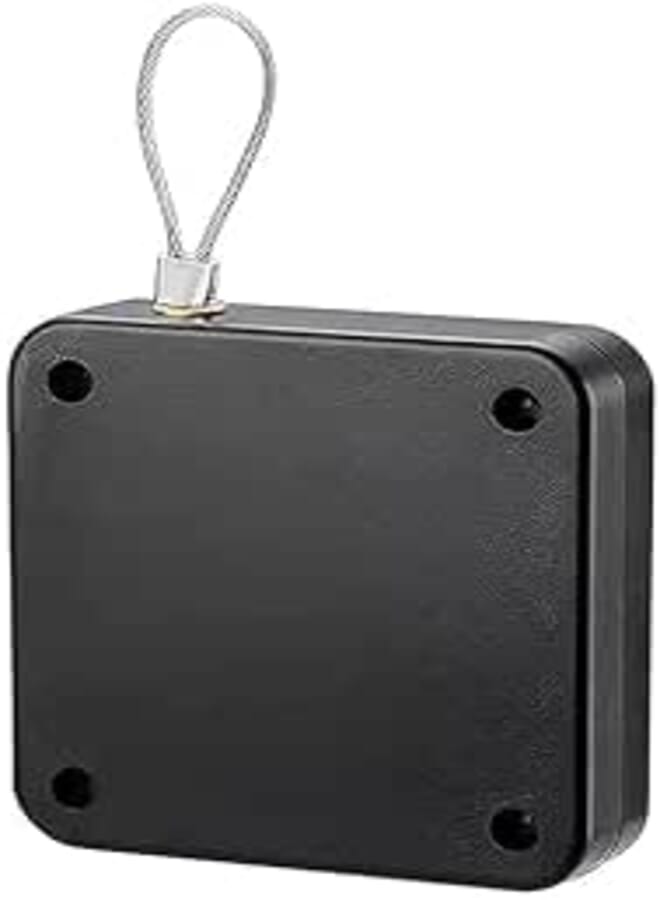 Square Punch-Free Automatic Sensor Door Closer, Residential/Commercial Multifunctional, 6.5 x 6.5 x 1.6 cm, Black, Aluminum Finish