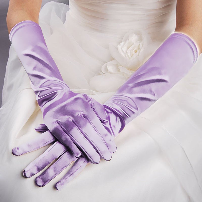 Bridal Gloves Wholesale Multicolor Wedding Light purple 