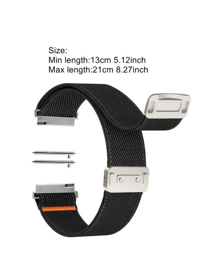 Black 18mm Nylon Magnetic Strap Quick Release Watch Band Compatible Samsung Galaxy Garmin Huawei - Image 3