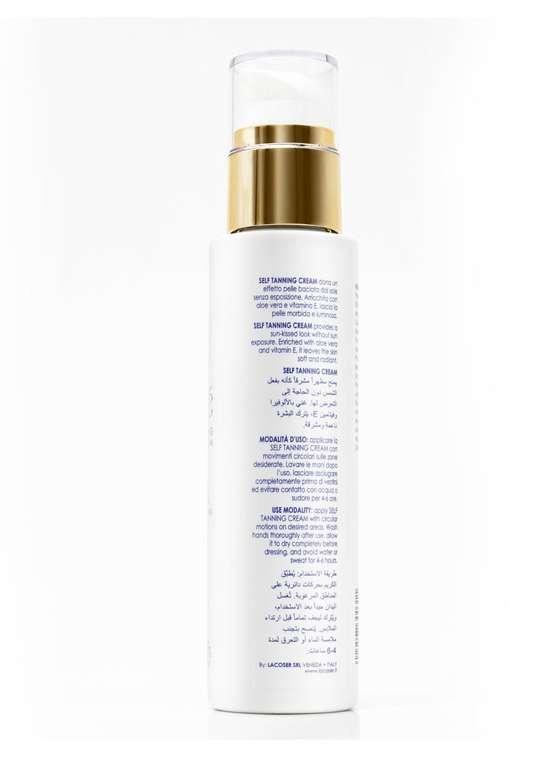 Glimore Self Tanning Cream 150 ml – Natural, Streak-Free Bronzer – Hydrating Aloe Vera + Vitamin E – UV-Free Sun-Kissed Glow in 4-6 h – Pleasant Citrus-Juniper Scent – Vegan, Quick-Dry, All Skin Types - Image 3