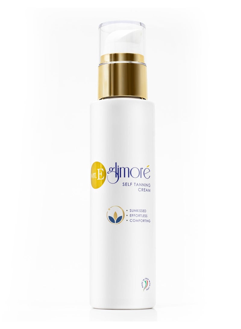 Glimore Self Tanning Cream 150 ml – Natural, Streak-Free Bronzer – Hydrating Aloe Vera + Vitamin E – UV-Free Sun-Kissed Glow in 4-6 h – Pleasant Citrus-Juniper Scent – Vegan, Quick-Dry, All Skin Types - Image 1