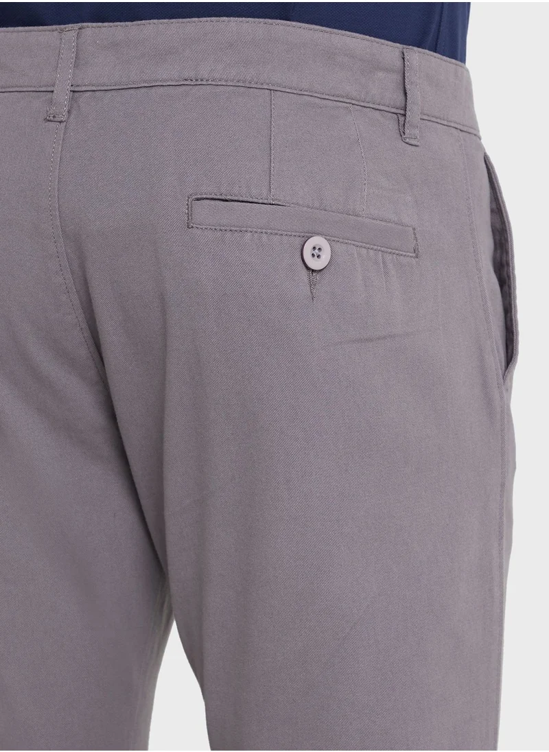 روبرت وود Men Grey Slim Fit Chinos