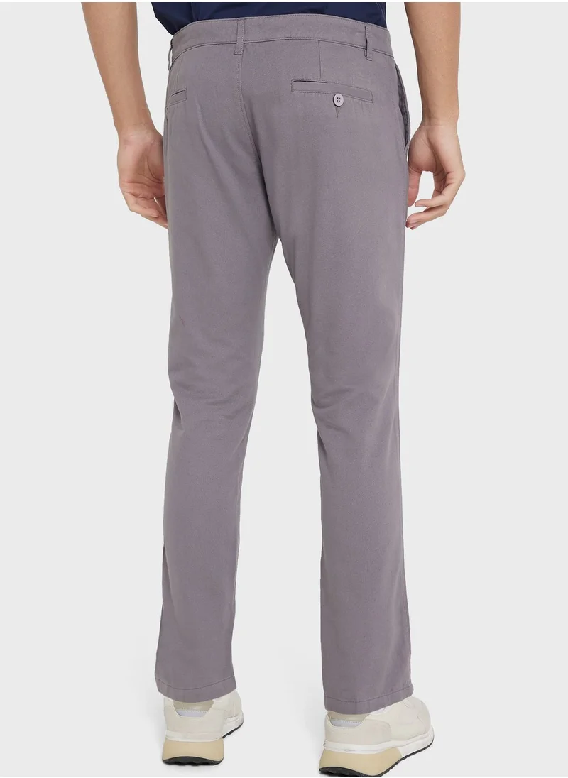 روبرت وود Men Grey Slim Fit Chinos