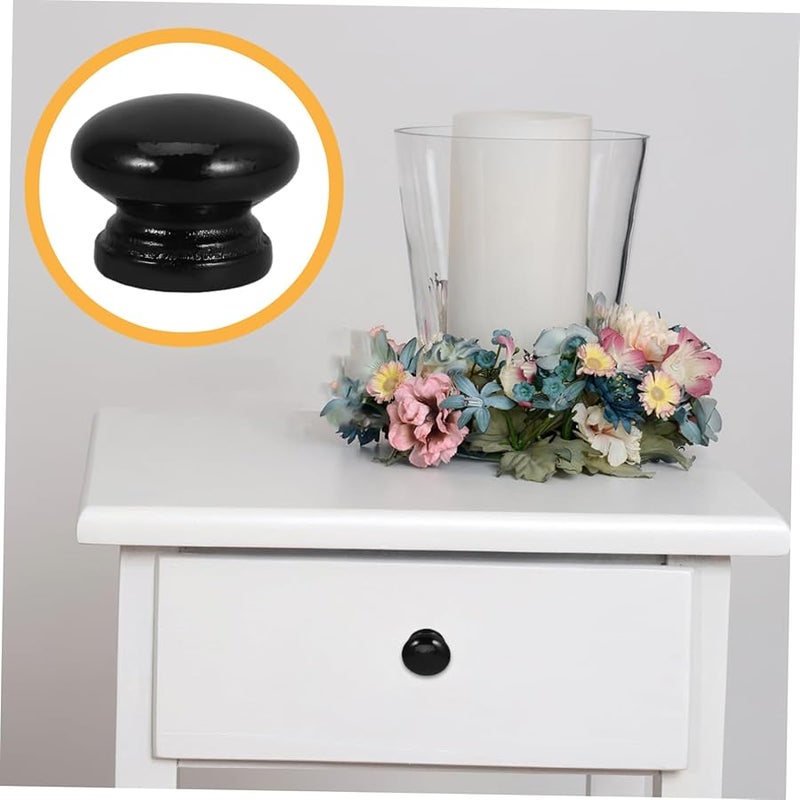 30pcs Natural Wood Mushroom Cabinet Knobs Drawer Pulls Single Hole Dresser Handles With Screws - Image 2