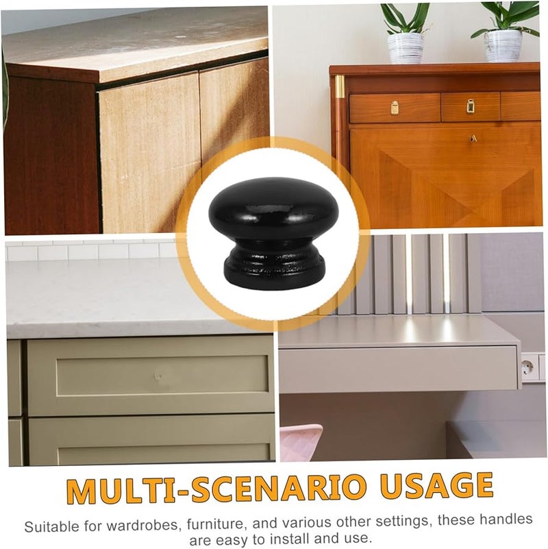 30pcs Natural Wood Mushroom Cabinet Knobs Drawer Pulls Single Hole Dresser Handles With Screws - Image 3