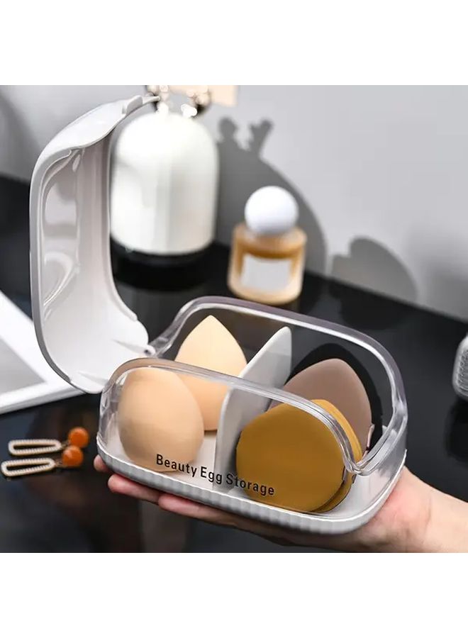 White Cover Letter Makeup Stand Dustproof Plastic Cosmetic Organizer With Safety Lid - Image 5