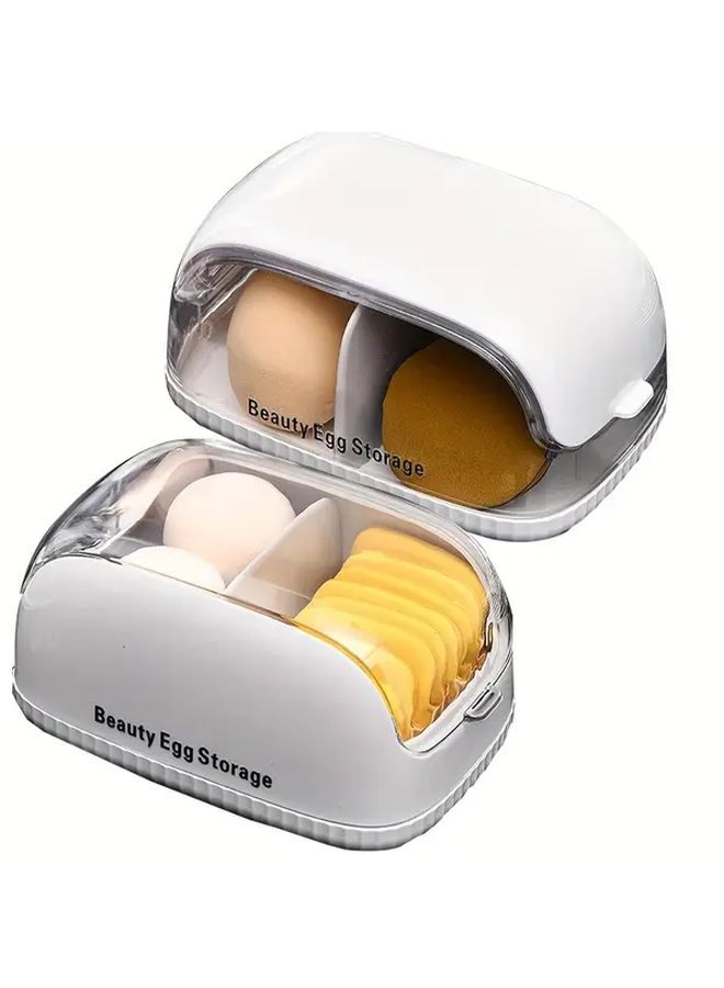 White Cover Letter Makeup Stand Dustproof Plastic Cosmetic Organizer With Safety Lid - Image 3