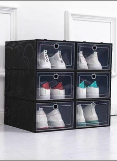 HomarKet 24 Pack Shoe Storage Box Clear Plastic Stackable Shoe Organizer for Closet Space Saving Foldable Shoe Sneaker Containers Bins Holders  - Image 3