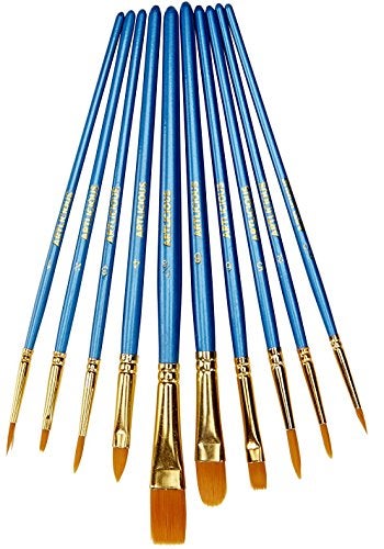 Artlicious Paint Brushes  Acrylic Set and Detail Paint Brushes for Kids  Use with Craft Watercolor Oil Face Art Washable Miniature Detailing and Rock Painting