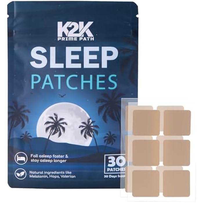 K2K PRIMEPATH Original Sleep Patches for Adults Extra Strength | Easy-to-Apply Sleep Patch with Melatonin & Valerian | Relax & Wake Up Refreshed | Long-Lasting Night Comfort for Men & Women | 30 Patches - Image 1