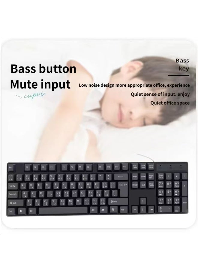 لوحة مفاتيح ألعاب سلكية كاملة الحجم، ضغطات مفاتيح هادئة وصامتة للمكتب المنزلي أو العمل أو الكمبيوتر الشخصي، مضادة للتداخل، متوافقة مع أنظمة Windows وmacOS - ألومنيوم أسود - Image 3