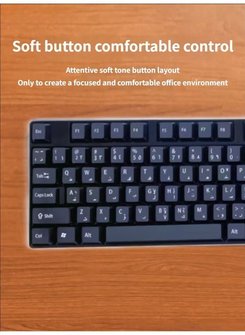 لوحة مفاتيح ألعاب سلكية كاملة الحجم، ضغطات مفاتيح هادئة وصامتة للمكتب المنزلي أو العمل أو الكمبيوتر الشخصي، مضادة للتداخل، متوافقة مع أنظمة Windows وmacOS - ألومنيوم أسود - Image 5