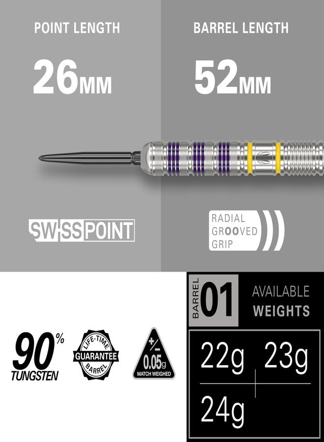 Target Darts Luke Littler Loadout Steel Tip Swiss Point Darts, 90% Tungsten Dart, 23G | Steel Tip Dart Set, Player Edition Swiss Points Dart Sets with Tool, Pro Grip Shafts & No.2 Flights - Image 3