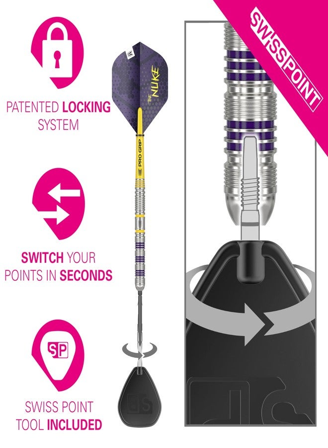 Target Darts Luke Littler Loadout Steel Tip Swiss Point Darts, 90% Tungsten Dart, 23G | Steel Tip Dart Set, Player Edition Swiss Points Dart Sets with Tool, Pro Grip Shafts & No.2 Flights - Image 5