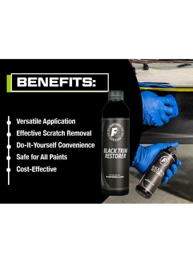ExoForma Black Trim Restorer - Unique Dye-Infused Formula Lasts 6+ Months - Restores Factory Black to Plastic Trim - Protects Against UV Rays, Helps Conceal Scratches & Scuff Marks - Works in Seconds - Image 3