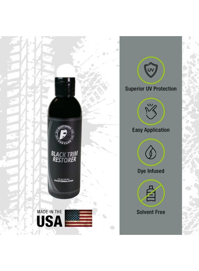 ExoForma Black Trim Restorer - Unique Dye-Infused Formula Lasts 6+ Months - Restores Factory Black to Plastic Trim - Protects Against UV Rays, Helps Conceal Scratches & Scuff Marks - Works in Seconds - Image 2