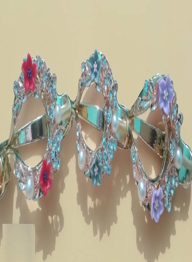 صن رينج مشابك شعر صن رينغ للنساء، دبابيس شعر من سبائك معدنية مرصعة بأحجار الراين للنساء والفتيات، مشابك شعر أنيقة وعصرية بتصميم متوهج، دبابيس شعر زنبركية، إكسسوارات شعر، هدية للنساء والفتيات - Image 3