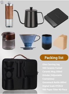 Travel V60 Drip Coffee Set All in 1 Portable Carry Bag, 7-Piece Completed Pour Over Coffee Maker Set, Hand Brew Coffee Accessoris Tools Kit - pzsku/ZAB4A6A220F0E06303729Z/45/_/1706097370/278c4820-85f0-4b5f-8f23-edde13560ee3