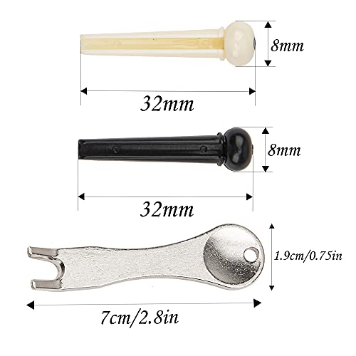 Yootones Acoustic Guitar Bridge Pins Puller, Guitar Pulling Remover, Bridge Extractor Tool with Guitar Saddle Nut & 24 Pack Guitar Bridge Pins Compatible with DIY Guitar Accessories - Image 2