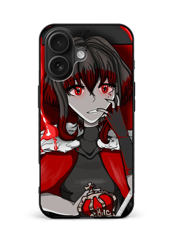 VR CREATIVE Protective Case Cover For Apple iPhone 16 Plus Portrait Of Anime Character Girl Design Multicolour