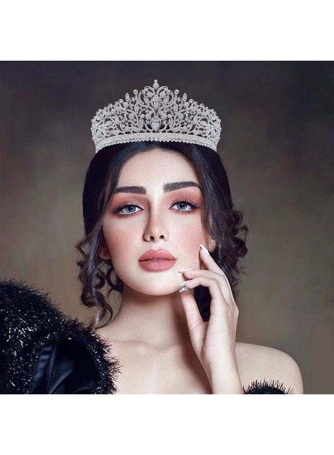 FASNAHOK تيجان زركونيا مكعبة للنساء تيجان فضية ملكة عيد الميلاد إكسسوارات شعر الزفاف للعروس كوروناس بارا 15 أنوس كوينسيانيراس - Image 3