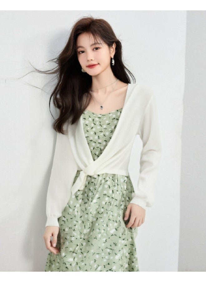 Tucano Summer Long Sleeve Sun Protection Knitted Top With Slip Dress Two-Piece Set For Women - Image 1