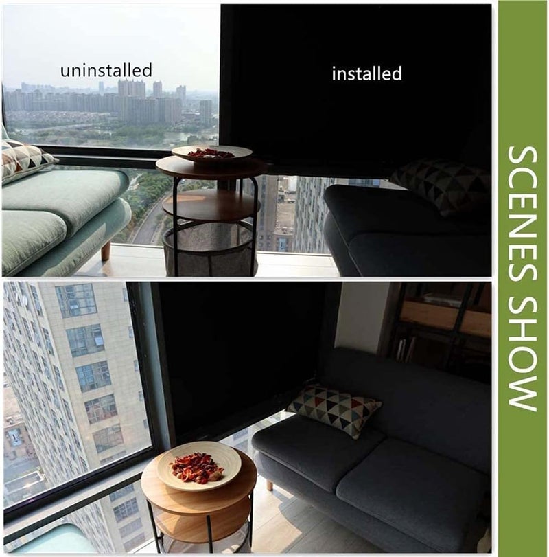 ELECDON Privacy Window Film, Blackout Window Film Self Adhensive Glass Film Opaque No Glue Static Cling Sticker for Office Day Sleep, Bathroom Living Room and Kitchen Anti UV (45 * 100cm) - Image 4