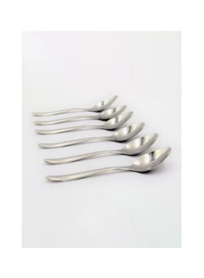 DUNISO طقم أدوات مائدة فضية مكون من 24 قطعة مع صندوق تخزين، طقم أدوات طعام من الفولاذ المقاوم للصدأ، خدمة لـ 6 أشخاص، مصقول بلمعان مرآة يشمل سكاكين وشوك وملاعق، آمن في غسالة الصحون - Image 4