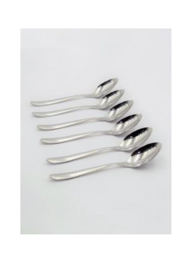 DUNISO طقم أدوات مائدة فضية مكون من 24 قطعة مع صندوق تخزين، طقم أدوات طعام من الفولاذ المقاوم للصدأ، خدمة لـ 6 أشخاص، مصقول بلمعان مرآة يشمل سكاكين وشوك وملاعق، آمن في غسالة الصحون - Image 5