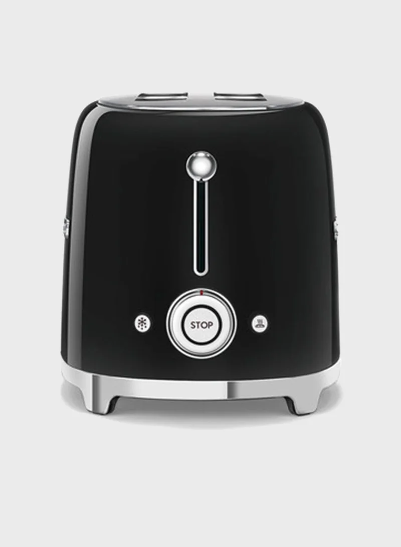 smeg Black 50'S Retro Style 2 Slice Toaster