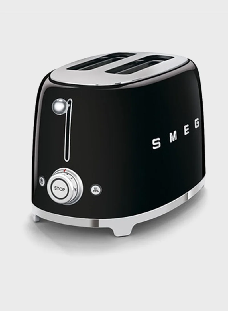 smeg Black 50'S Retro Style 2 Slice Toaster