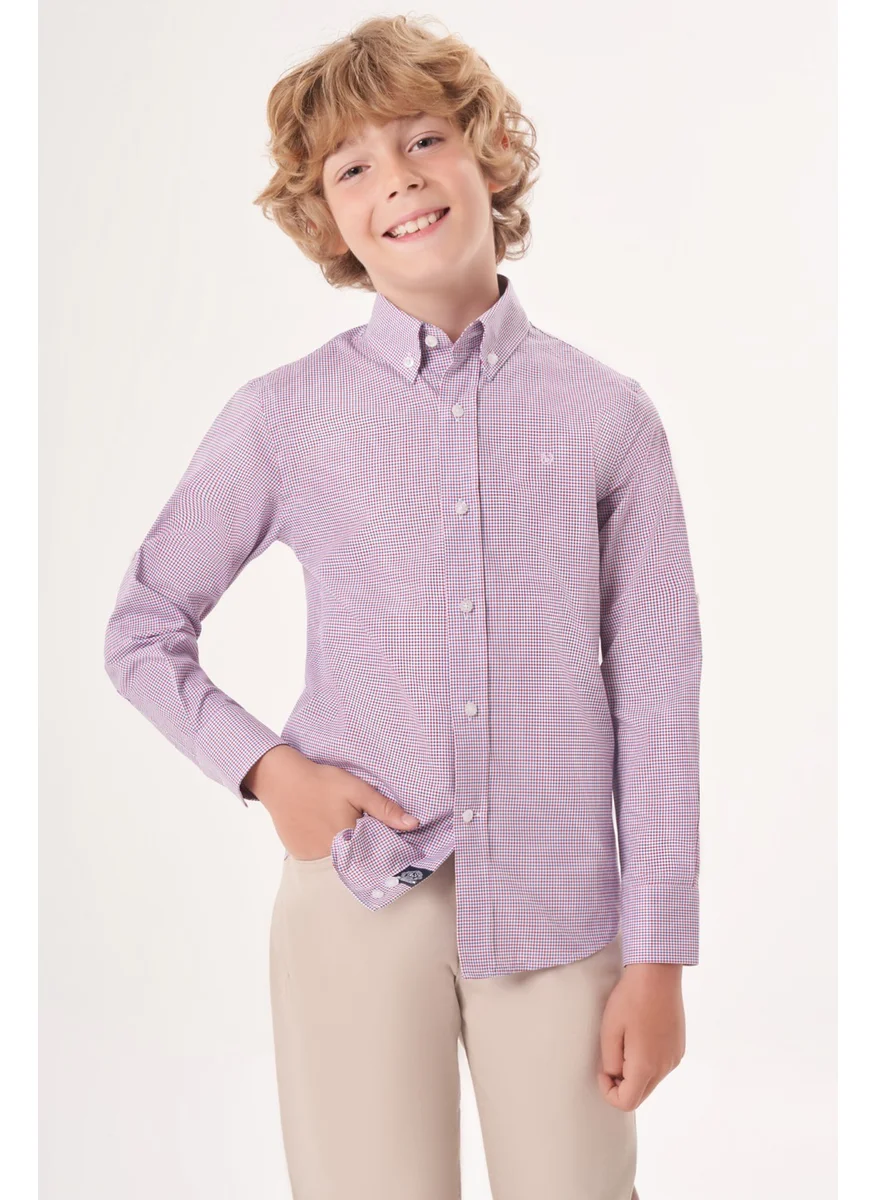 Bisse Men's Regular Fit Long Sleeve Kids Shirt RED GM23Y231166_D24