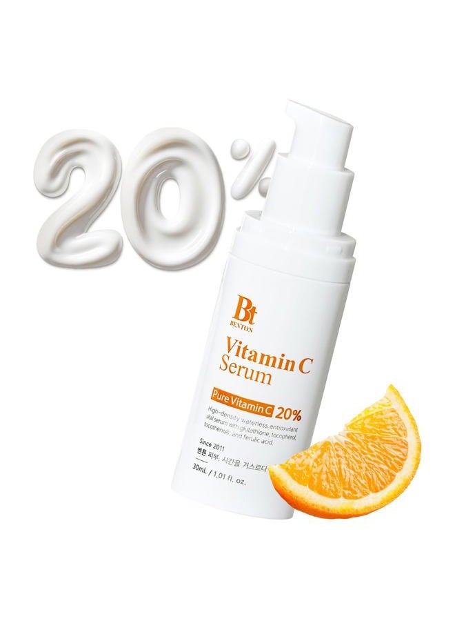 BENTON Vitamin C Serum - Korean Skin Care, White Serum for Face with 20% Pure Vitamin C, Skin Texture & Elasticity Care, Face Moisturizer for All Skin Types(1.01 fl. Oz.) - Image 1