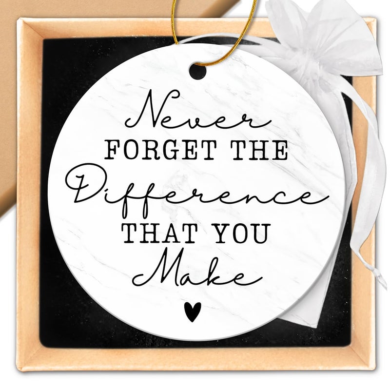 Thank You Gifts for Women Men  Teacher Appreciation Gifts  Appreciation Gift for Nurse Paraprofessional Principal Coworker Employee Counselor Boss  Retirement Farewell Going Away  Ceramic Ornament