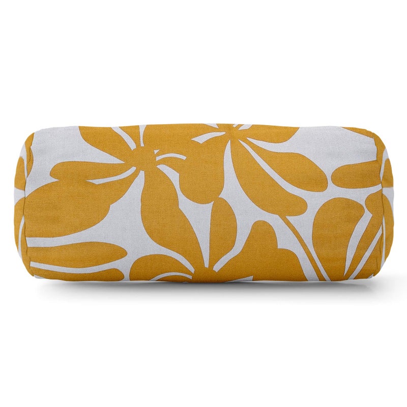 Majestic Home Majestic Home Goods Yellow Plantation Indoor  Outdoor Round Bolster Pillow 185 L x 8 W x 8 H
