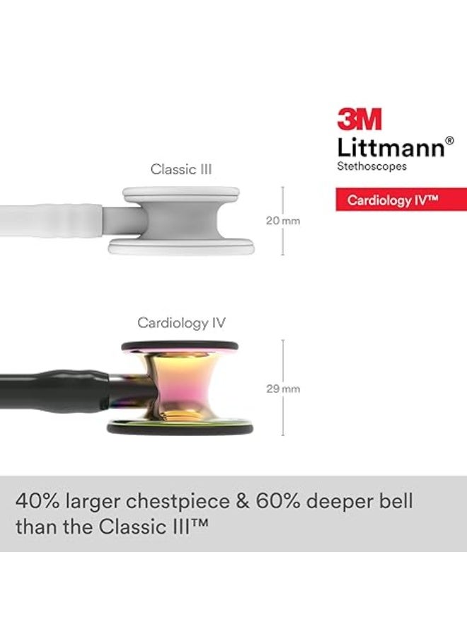 ليتمان 3 ام من ليتمان سماعة طبيب تشخيصية من كارديولوجي، قطعة صدر بلمسة نهائية عالية اللمعان بنمط قوس قزح، انبوب اسود، جذع الدخان وسماعة رأس الدخان، 27 انش، 6240 - Image 5