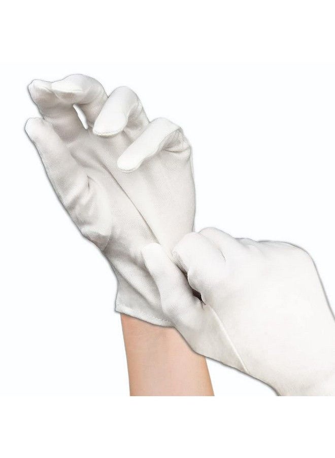 Gloves Legend 6 Pairs (12 Gloves) Gloves Legend White 100% Cotton Moisturizing Gloves For Dry Hand Eczema Sleeping Nighttime Cotton Cloth Moisturizing Gloves Women Size Small  - Image 2