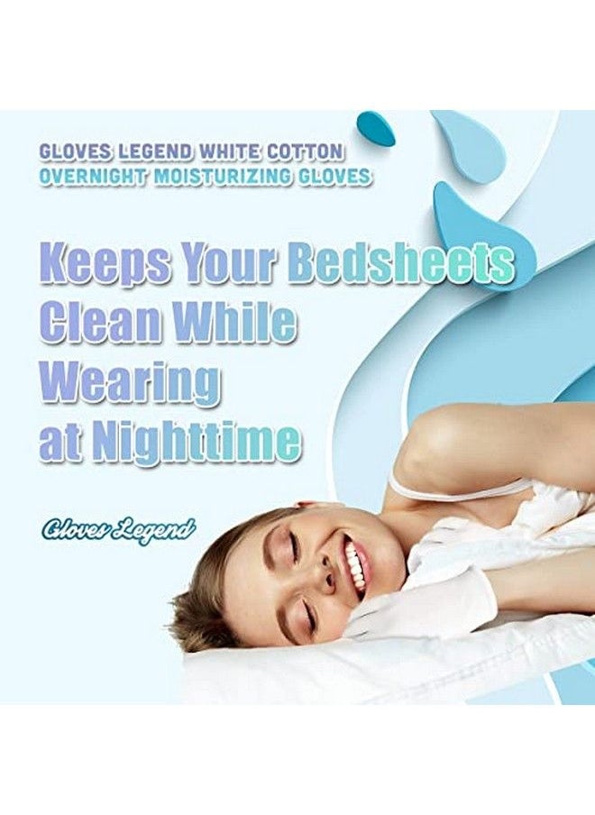 Gloves Legend 6 Pairs (12 Gloves) Gloves Legend White 100% Cotton Moisturizing Gloves For Dry Hand Eczema Sleeping Nighttime Cotton Cloth Moisturizing Gloves Women Size Small  - Image 5