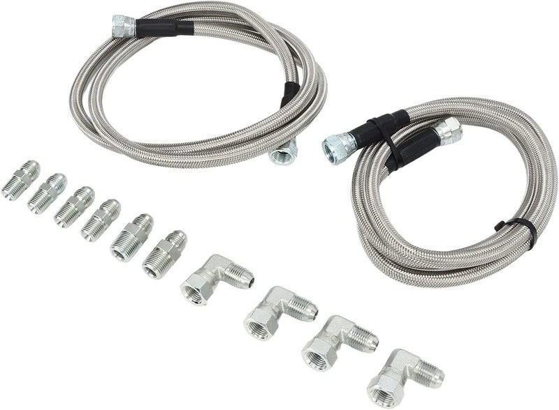 Transmission Cooler Hose Fittings Kit for TH350 700R4 TH400, Premium Metal Transmission Cooler Line with Easy Installation, Replacement for Trucks and Muscle Cars - Image 1