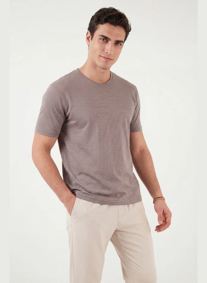 Buratti Cotton Regular Fit Striped Crew Neck T-Shirt Men's T-SHIRT 5904030