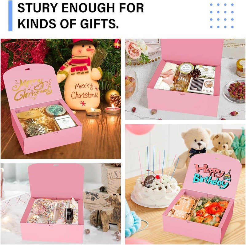 PEKGRIL 15 PCs Gift Boxes with Lids, Pink 10X8X4 Inch Gift Boxes, Bridesmaid Proposal Box with Ribbon, Kraft Paper Boxes for Wedding, Packaging, Present, Birthday, Christmas, Party - Image 5
