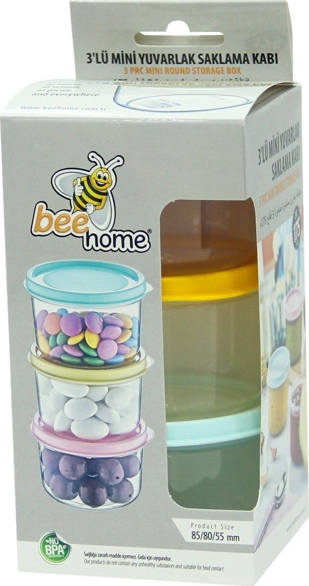Mini Round Storage Container Set of 3